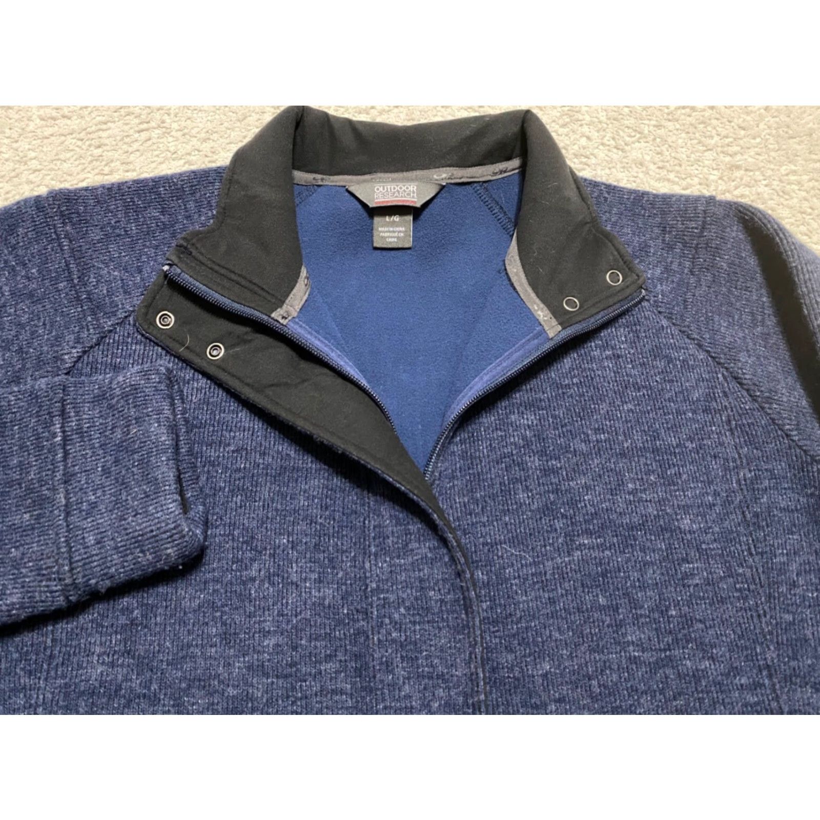 Outdoor Research Outdoor Research Jacket Womens Large Blue Full Zip Knit Wool Blend Pockets 90s Outdoor Theme Mens Womens Girls Boys Size M / US 6-8 / IT 42-44 - 2 Thumbnail