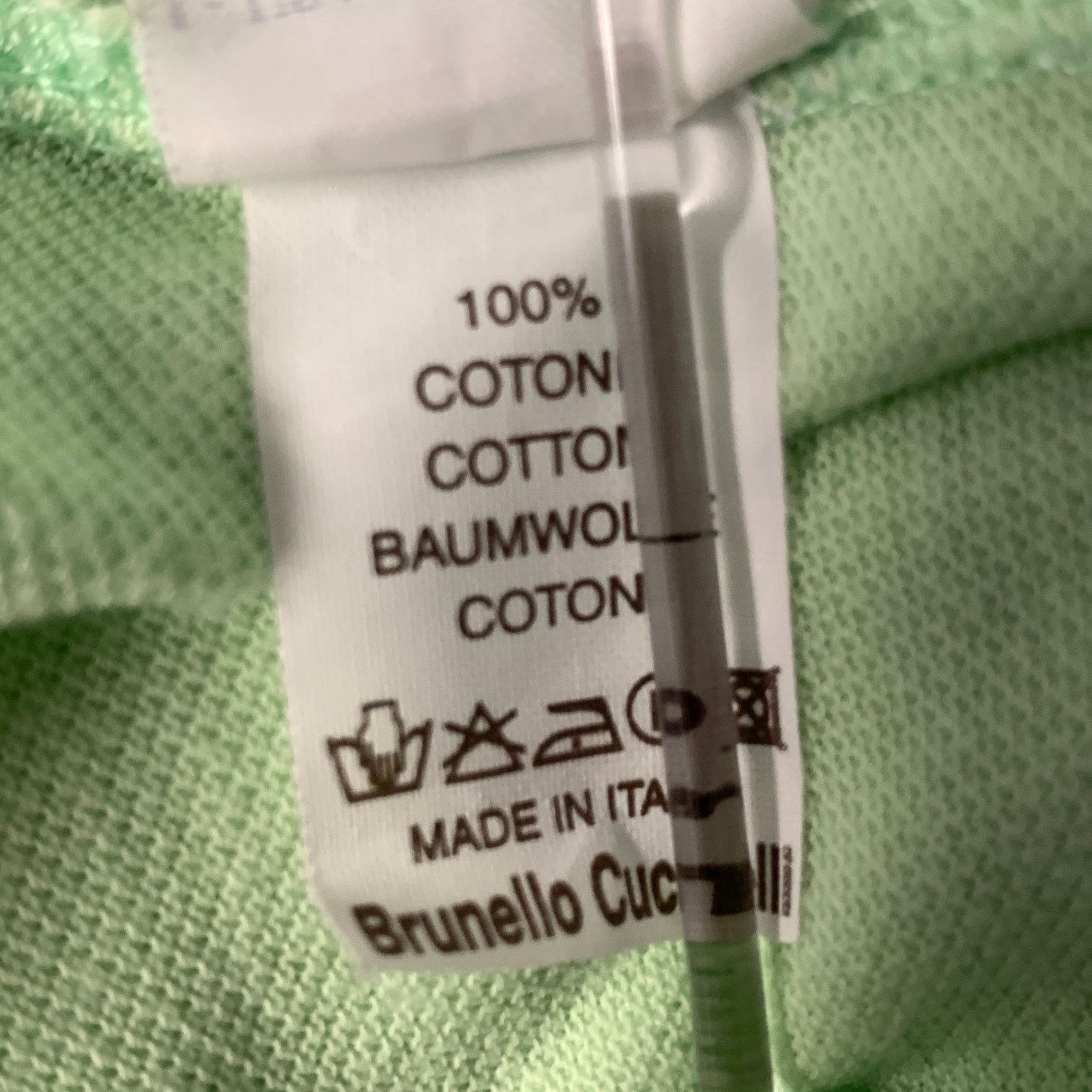 Brunello Cucinelli BRUNELLO CUCINELLI Size XL Green Neon Solid Cotton Polo Size US XL / EU 56 / 4 - 6 Thumbnail