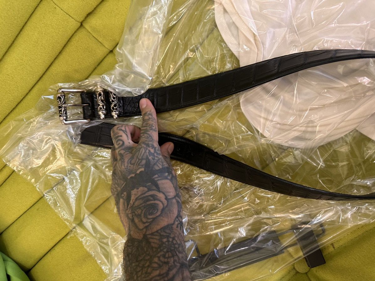 (COCO)‼️ CHROMEHEARTS ROLLER3PCギャラ付34 Chrome Hearts CHROME HEARTS NEW CROCODILE CROC ROLLER BELT 32 33