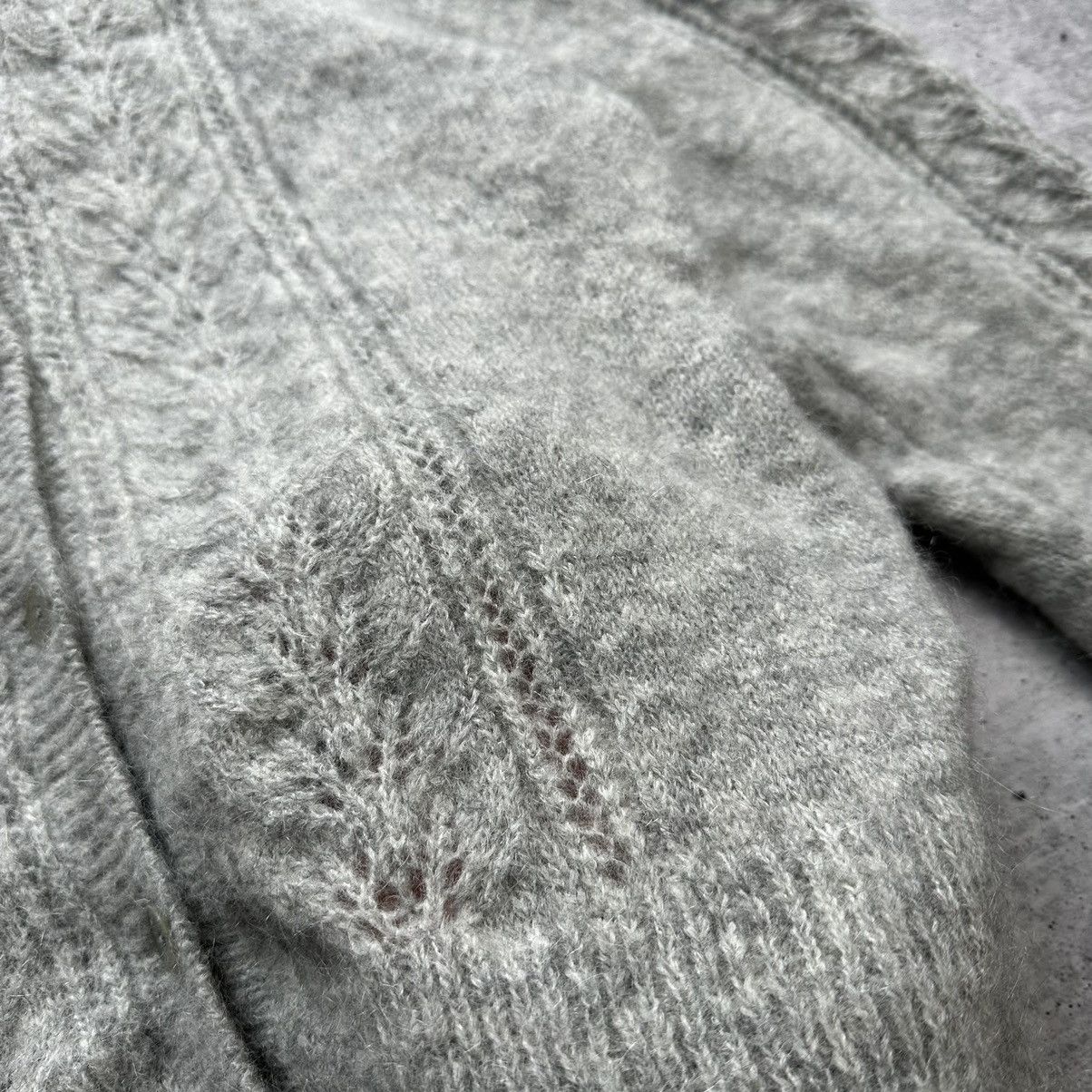 Designer Sandro Brushed Pointelle Knit Cardigan Mohair Wool Size M / US 6-8 / IT 42-44 - 8 Thumbnail