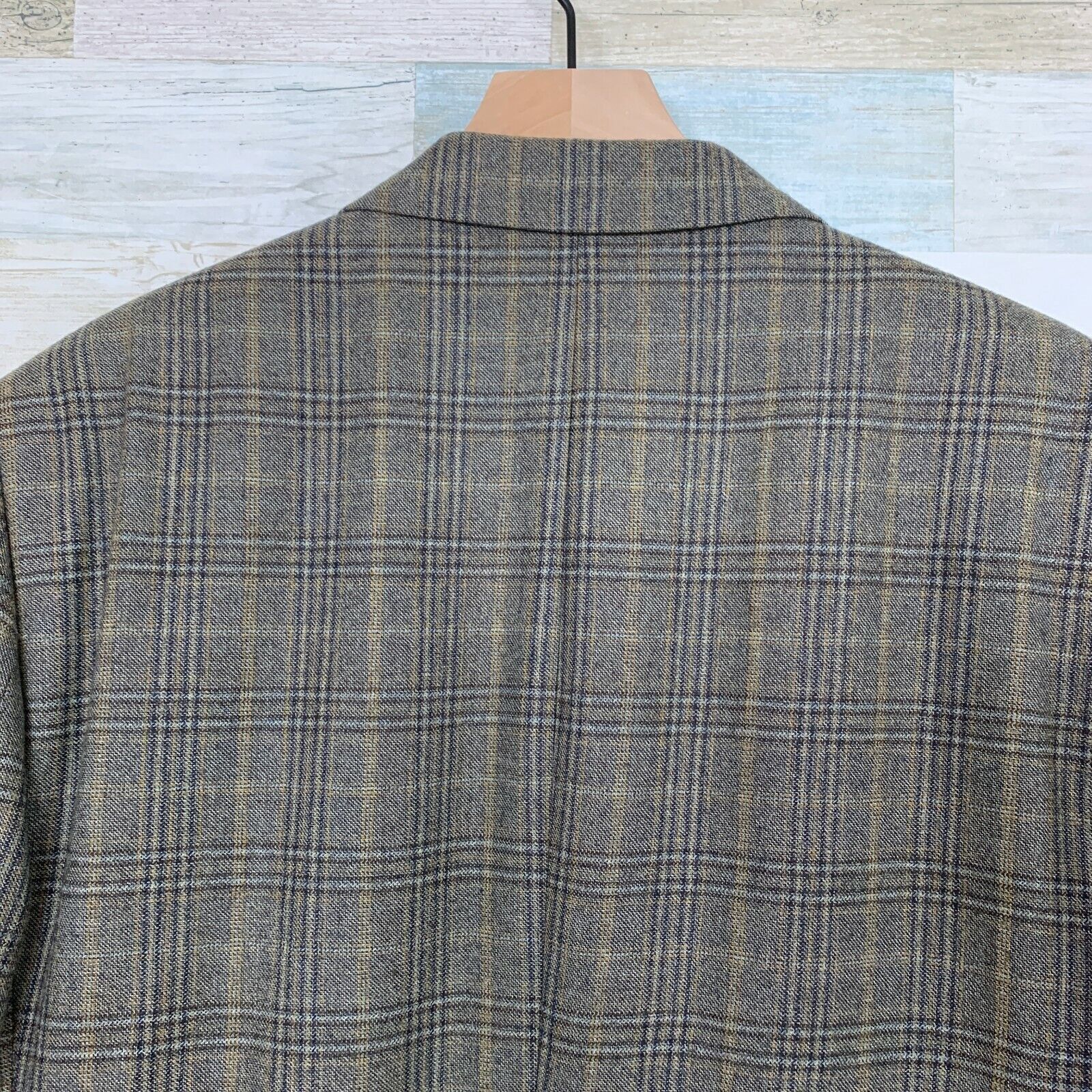 Jos. A. Bank Jos A Bank Wool Sport Coat Jacket Gray Two Button Check 43L Size 42L - 6 Thumbnail