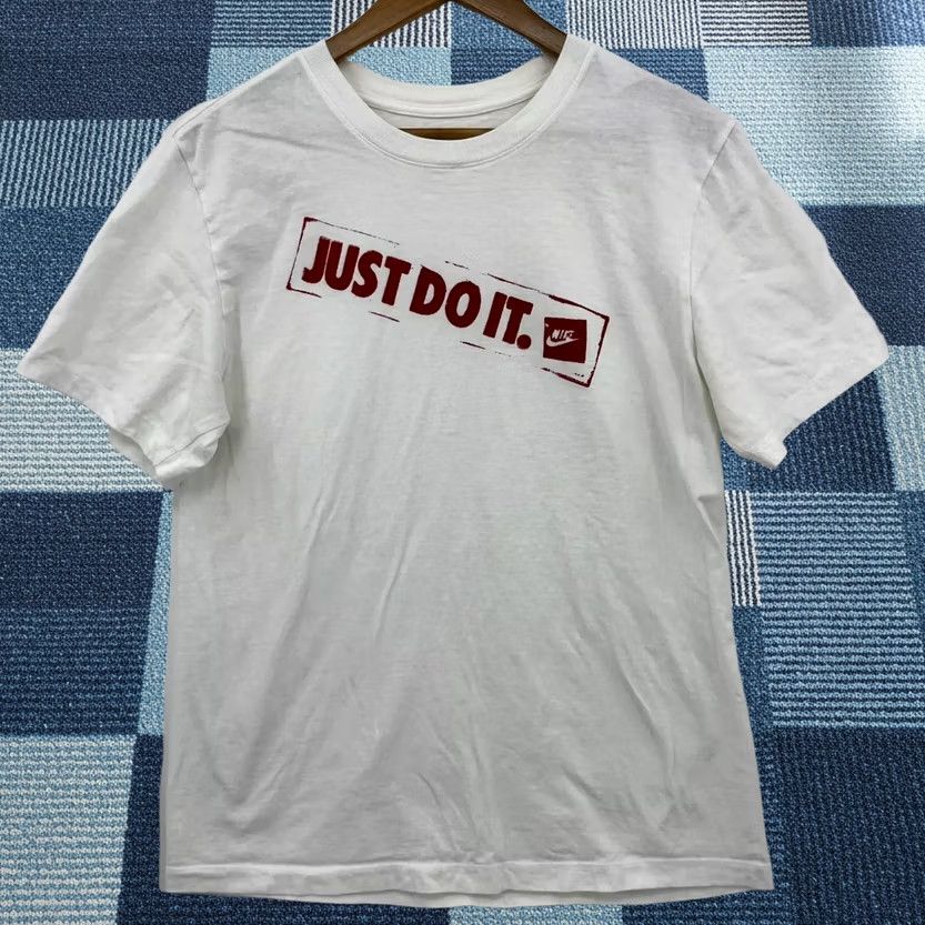 Nike Nike T-Shirt Men’s M White Just Do It Logo Short Sleeve Crew Neck Cotton Size US M / EU 48-50 / 2 - 1 Thumbnail