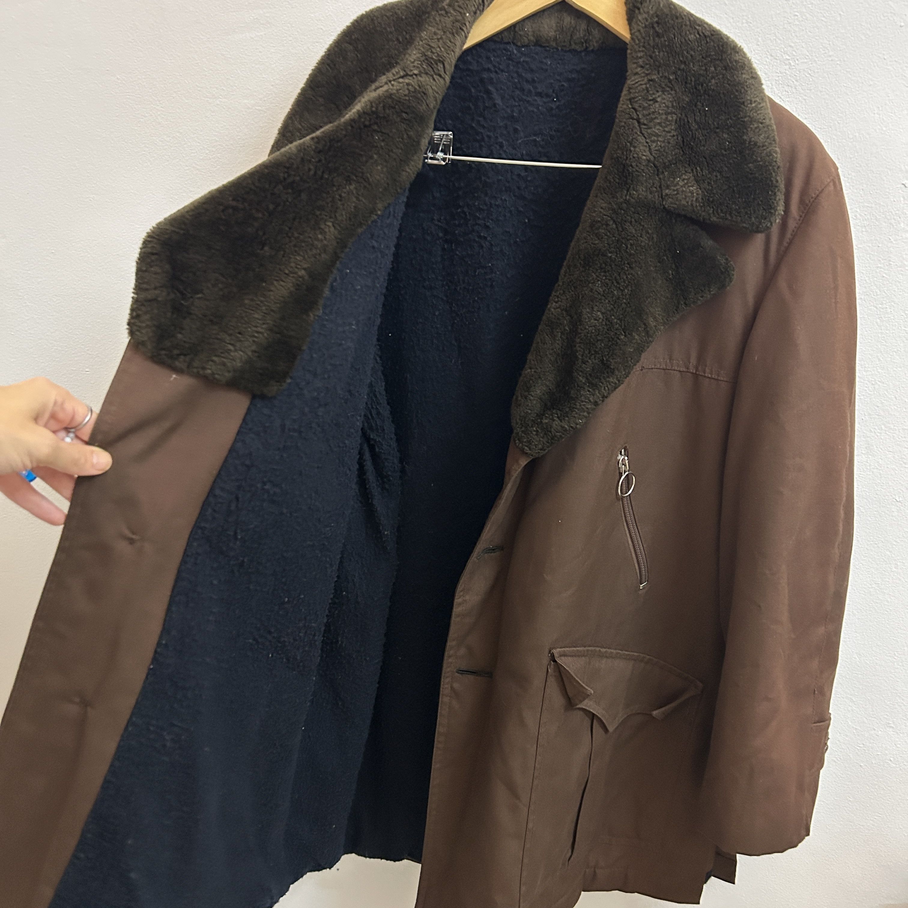 Vintage Vintage 70s Brown Tergal Jacket Size XL / US 12-14 / IT 48-50 - 13 Thumbnail
