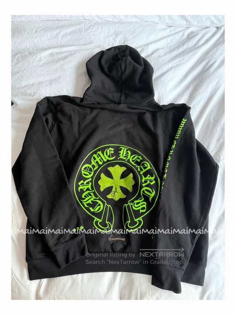Chrome Hearts CHROME HEARTS Size XL Green horseshoe leather cross black p Size US XL / EU 56 / 4 - 2 Thumbnail