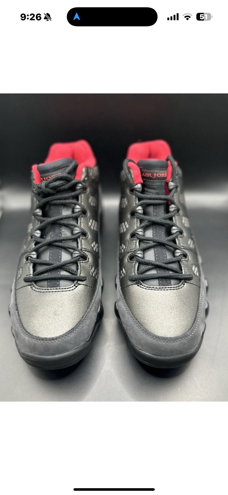 Nike Nike Air Jordan 9 Retro Low Golf ‘Charcoal Red Size US 6 / EU 39 - 3 Thumbnail