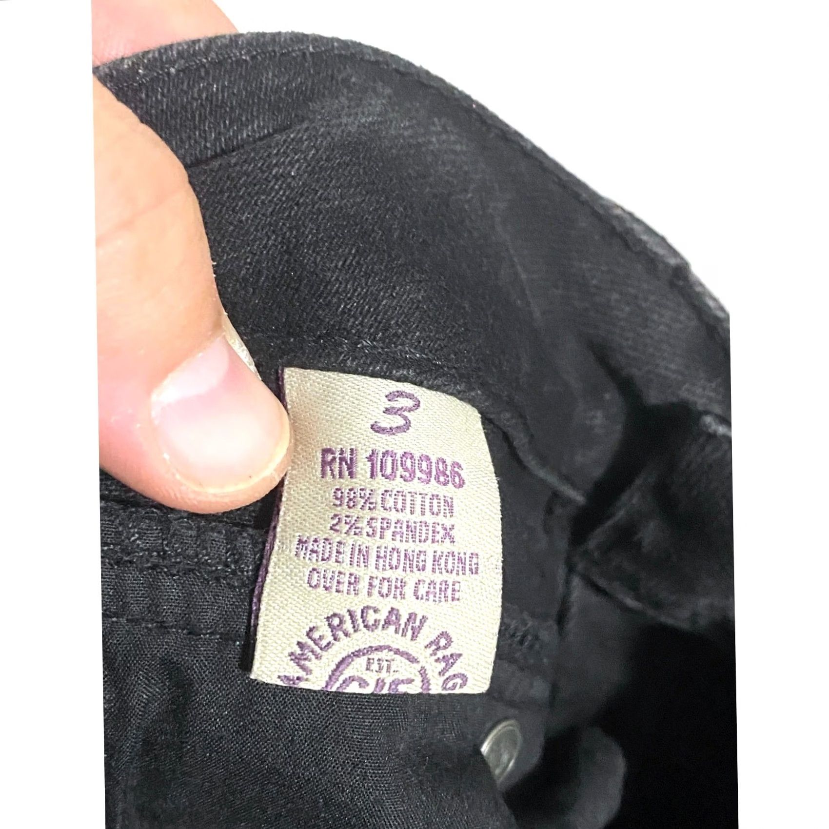 Vintage American Rag Cie Jeans Straight Low Rise 31in Inseam Juniors 3 Black Denim Womens Jeans Whimsigoth Goth Capsule Vintage No Size 26" / US 2 / IT 38 - 7 Thumbnail