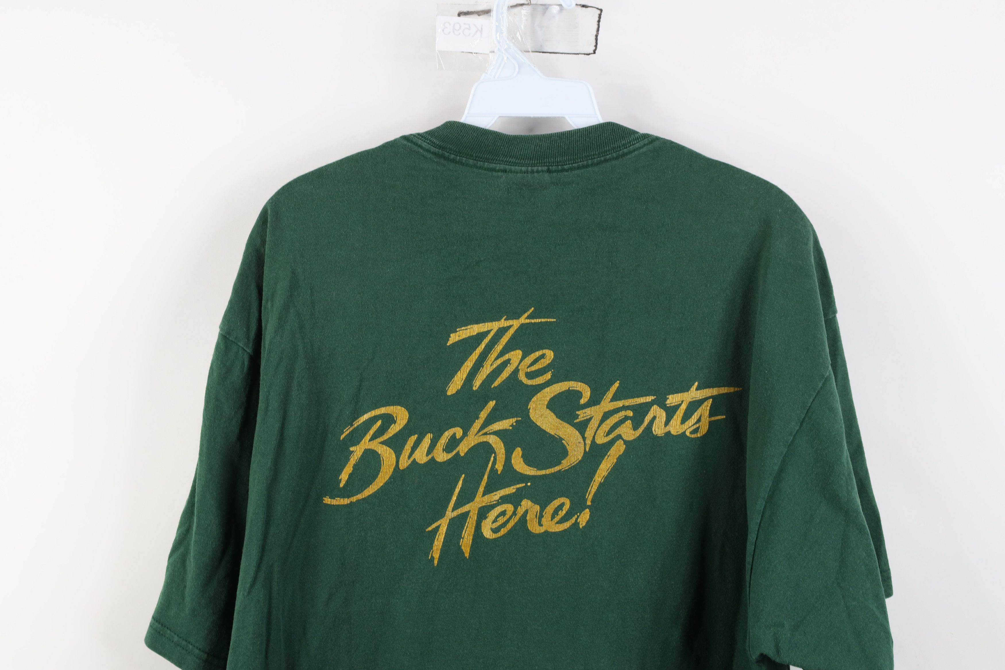 Vintage Vintage 90s Engraving The Buck Starts Here Money T-Shirt Size US XL / EU 56 / 4 - 13 Thumbnail