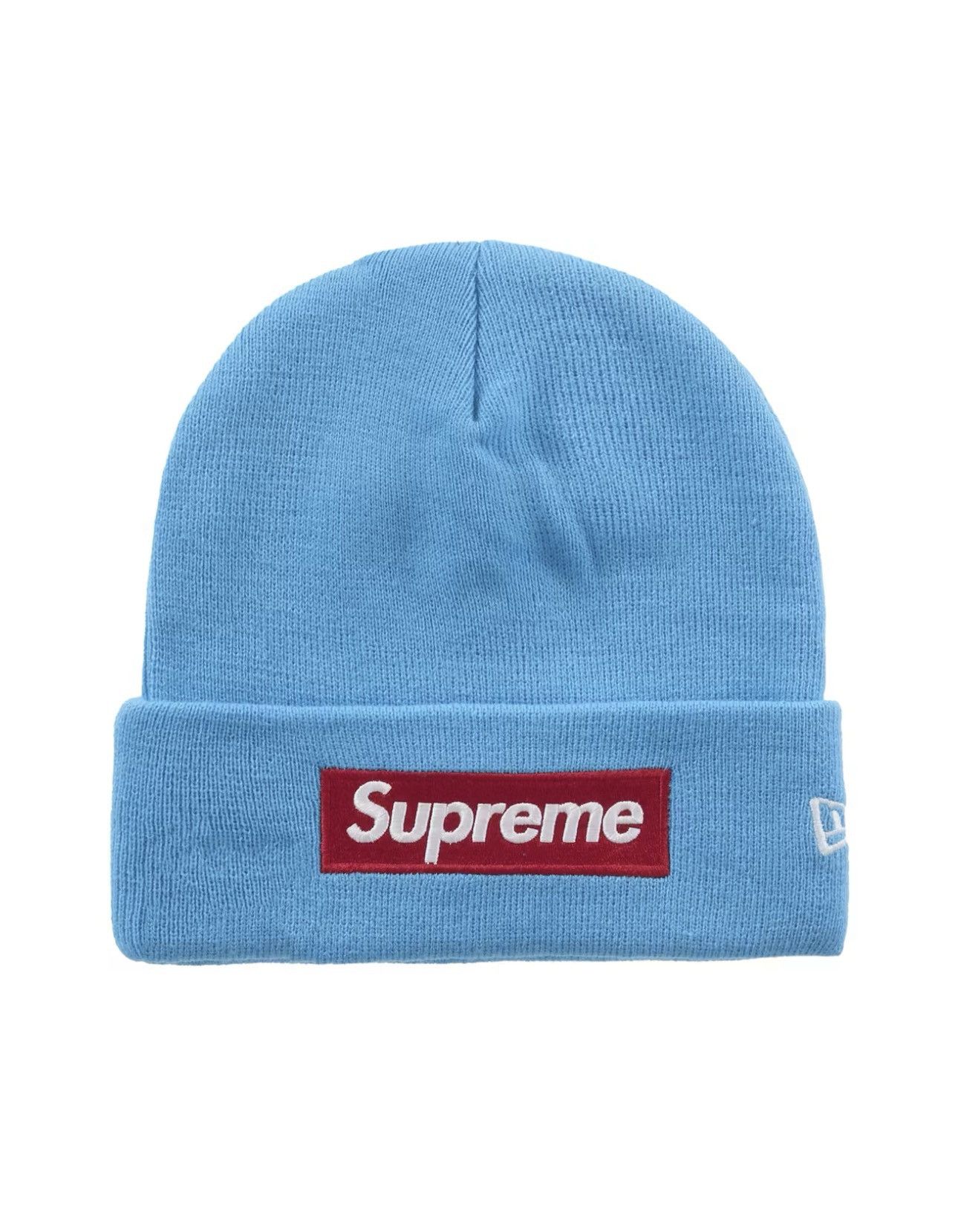 New Era × Supreme Supreme Box Logo Beanie Cyan | Grailed