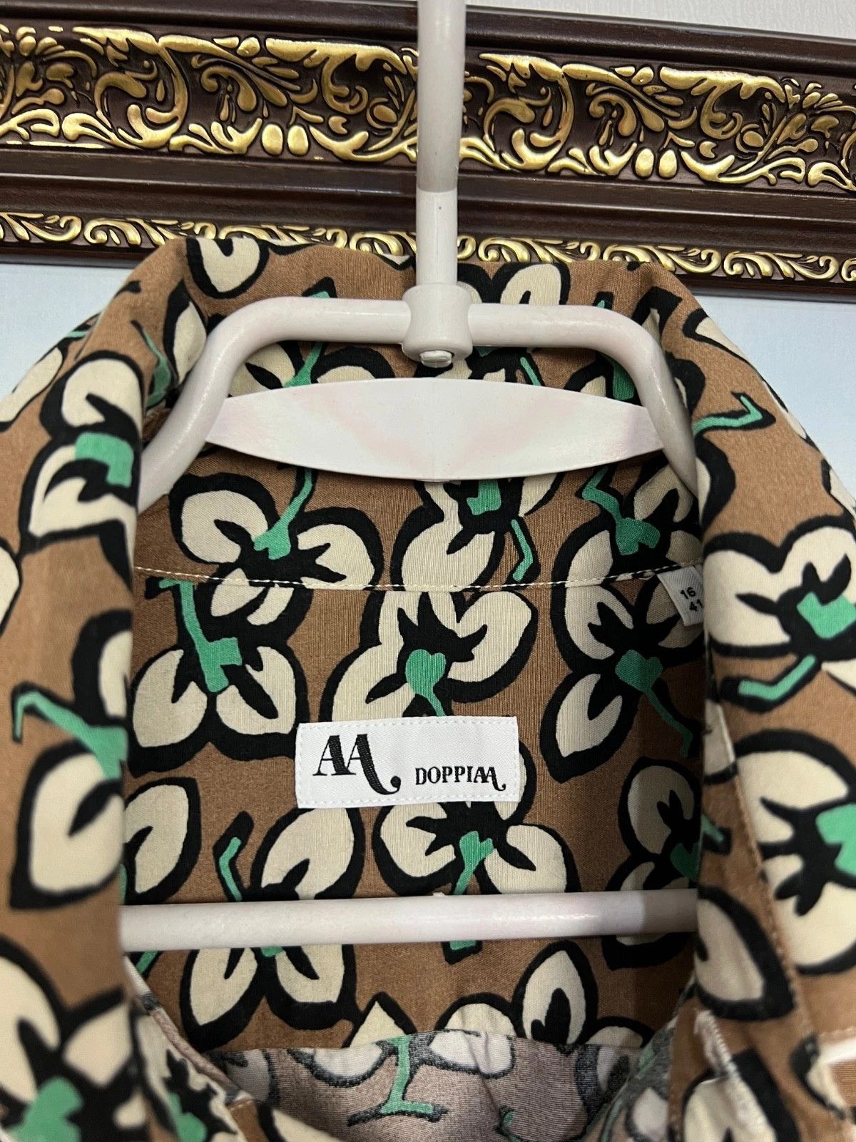 Doppiaa DoppiAA Band Collar Cotton Shirt Floral Pattern 41 L Size US L / EU 52-54 / 3 - 4 Thumbnail