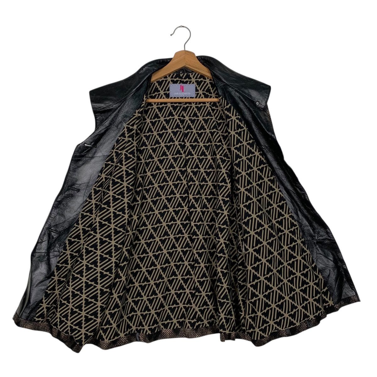 Japanese Brand Jan Elizabeth Checkered Leather Jacket Size M / US 6-8 / IT 42-44 - 11 Thumbnail