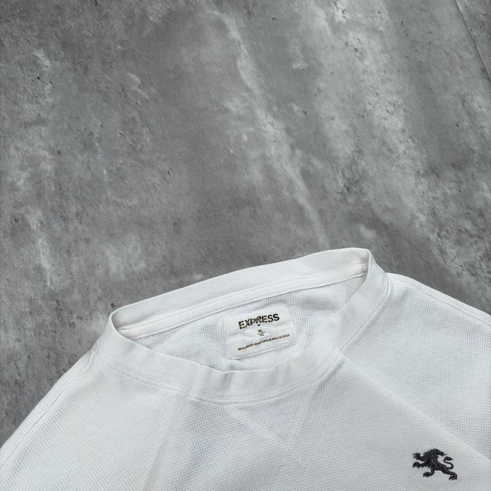 Express Y2K White Express Grunge Skater Thermal Long Sleeve Shirt Size US XL / EU 56 / 4 - 6 Thumbnail