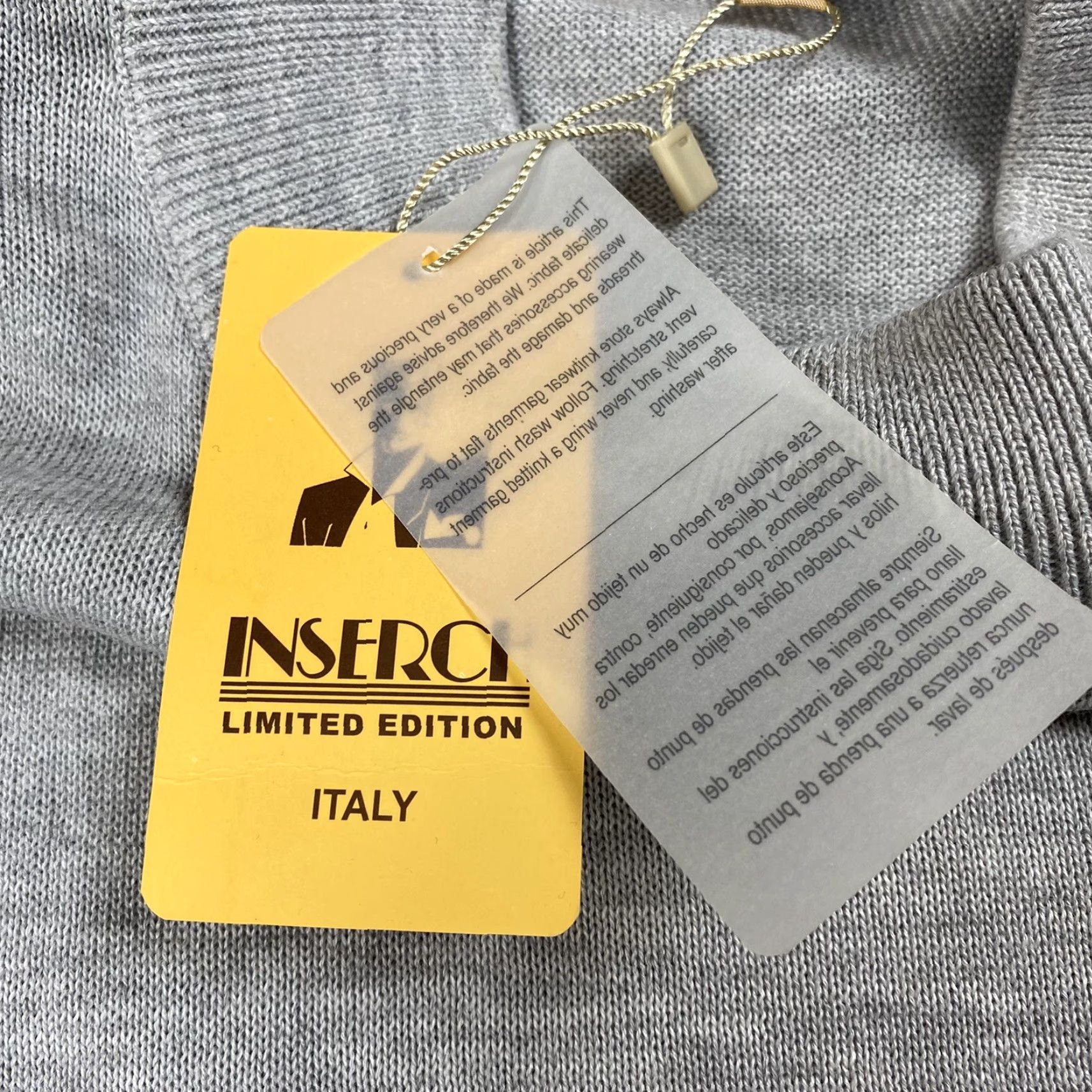 Vintage INSERCH ACRYLIC MOCK NECK SWEATER 2XL GREY MELANGE COLLEGE DESIGNER MENS Size US XXL / EU 58 / 5 - 5 Thumbnail