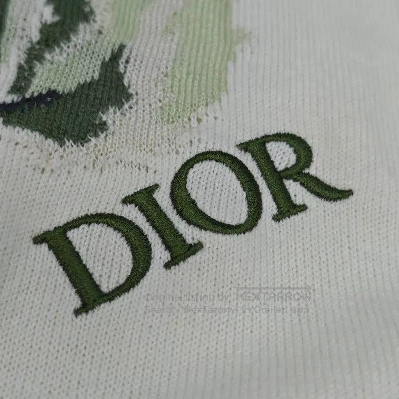 Dior Dior Beige rose embroidered logo short-sleeved sweater Size XXL / US 16-18 / IT 52-54 - 8 Thumbnail