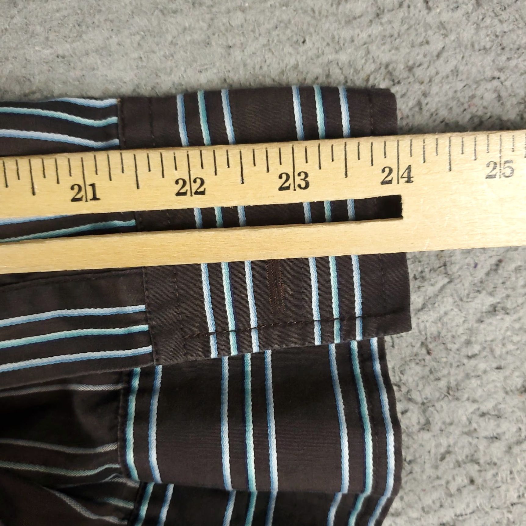 Faconnable Façonnable Shirt Mens L Brown Blue Striped Button-Up Long Sleeve Casual Business Size US L / EU 52-54 / 3 - 7 Thumbnail