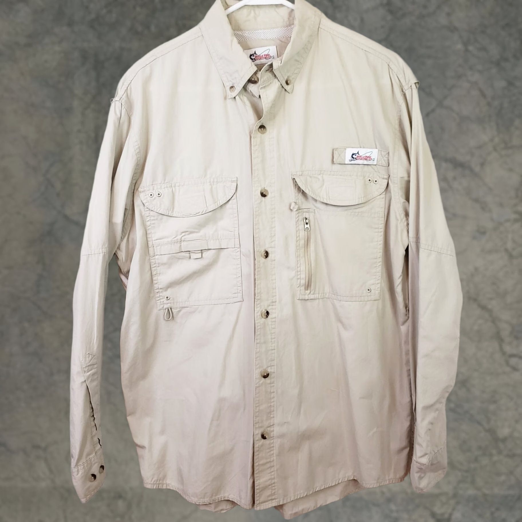 Vintage World Wide Sportsman Shirt Mens L Beige Khaki Long Sleeve Button Up Outdoor Size US M / EU 48-50 / 2 - 1 Thumbnail