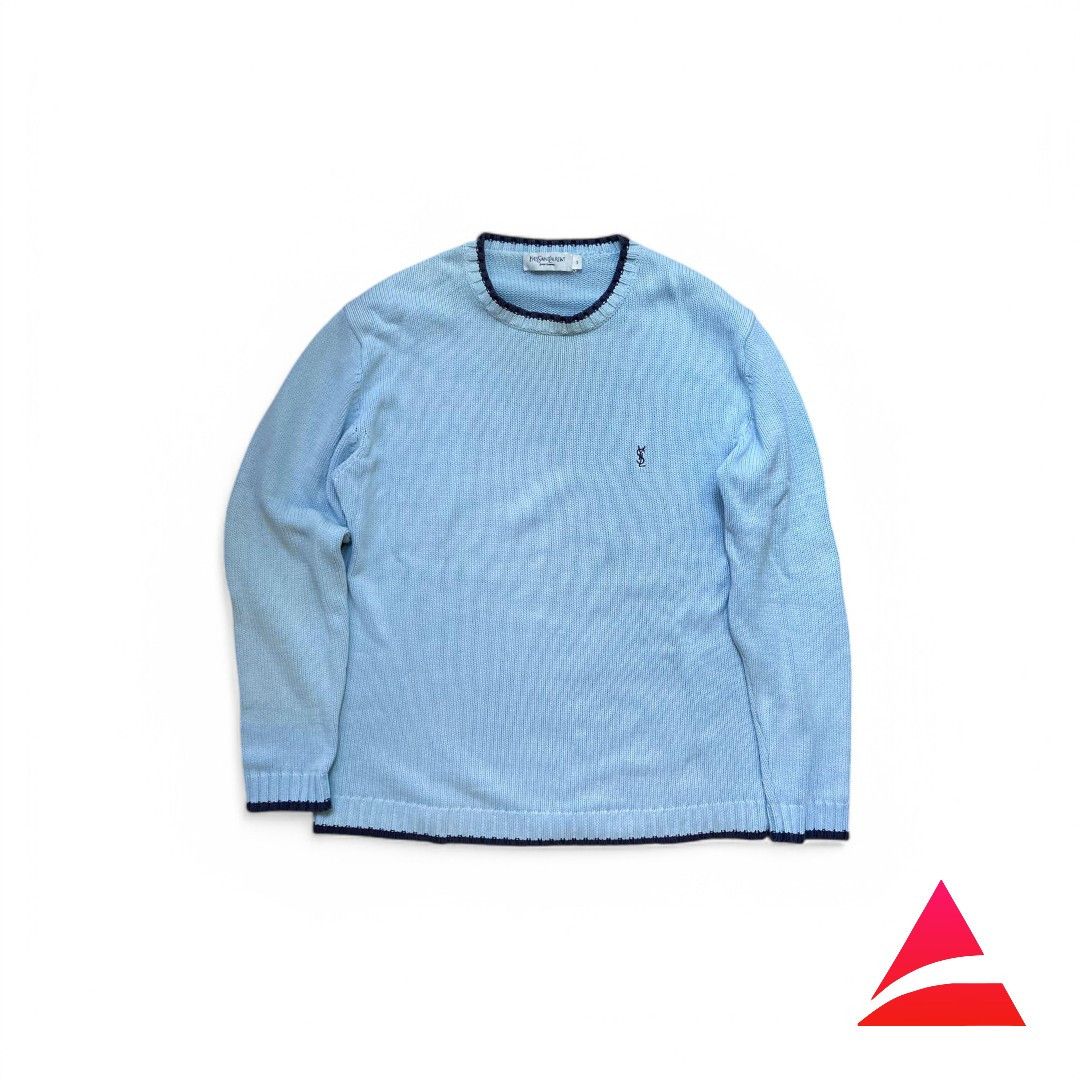 Yves Saint Laurent Yves Saint Laurent - S Vintage Light Blue Knit Sweater YSL Size US S / EU 44-46 / 1 - 1 Thumbnail