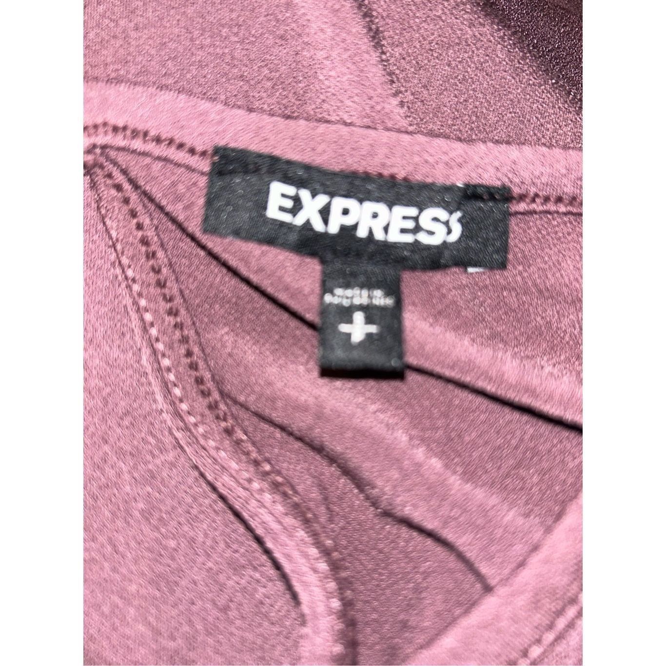 Express Express Womens Size Small Blouse Top Purple Short Sleeve Size S / US 4 / IT 40 - 3 Thumbnail