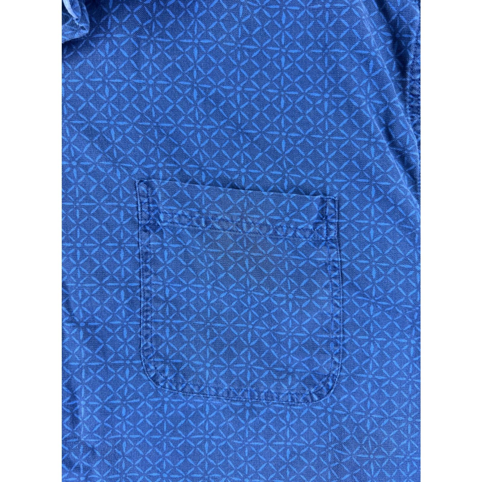 Nat Nast Nat Nast Shirt Mens XL Blue Silk Button-Up Short Sleeve Geometric Pattern Nat Nast Luxury Originals Size US XL / EU 56 / 4 - 6 Thumbnail