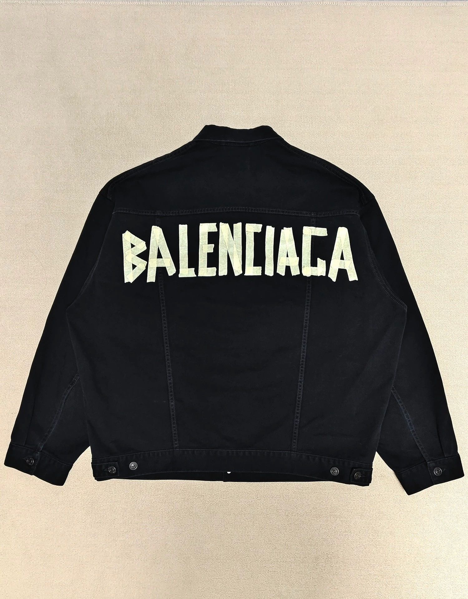 Balenciaga Balenciaga 23ss adhesive tape TAPE TYPE embossed paper denim jacket Size US S / EU 44-46 / 1 - 1 Thumbnail