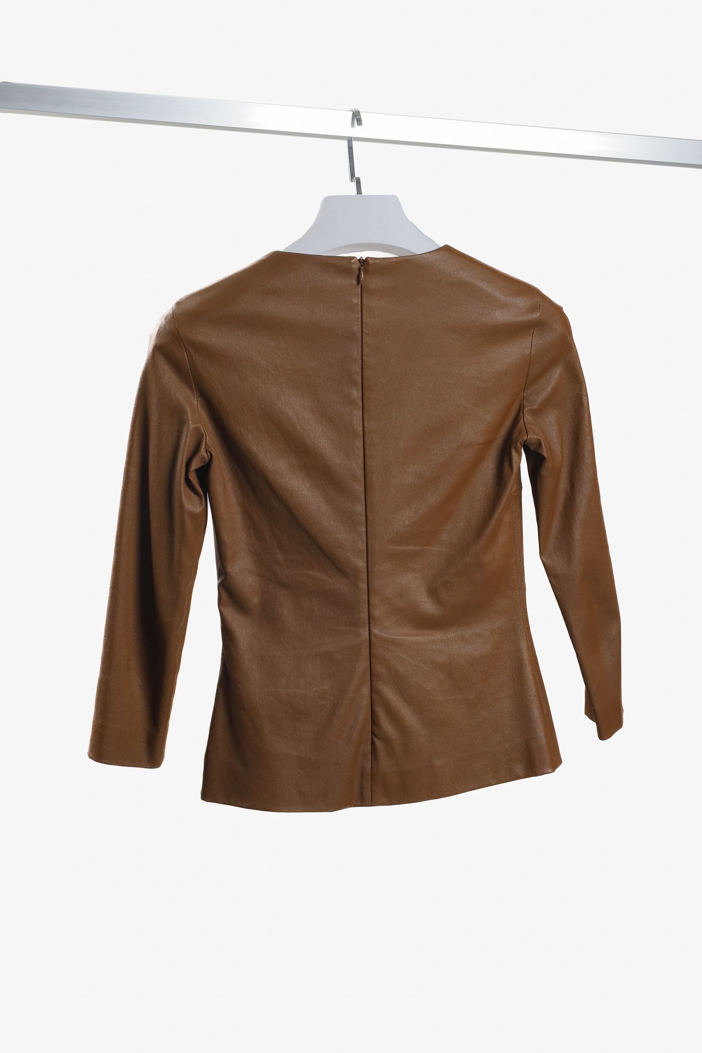 The Row The Row Brown Leather Top Size S / US 4 / IT 40 - 2 Thumbnail