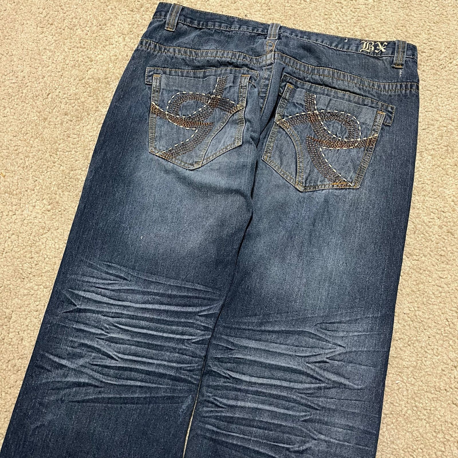 Brooklyn Xpress Brooklyn Xpress Y2K Baggy Skater Embroidered Faded Jeans Size US 38 / EU 54 - 4 Thumbnail