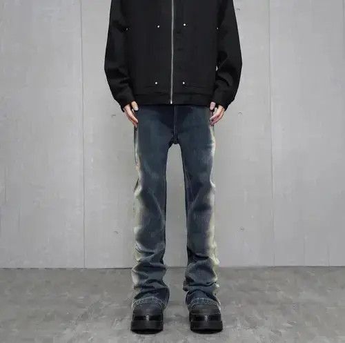 Japanese Brand Slim Flared Streetwear Vintage Design Jeans Size US 32 / EU 48 - 2 Thumbnail