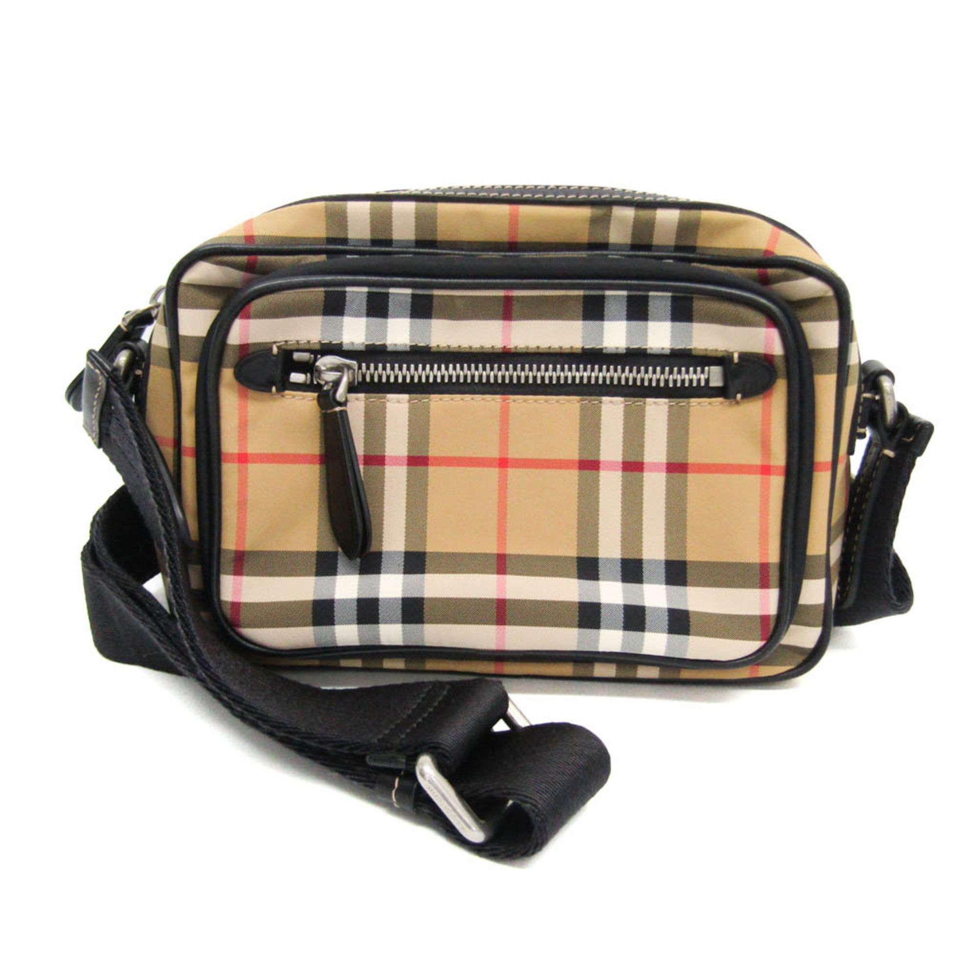 image of Burberry Novacheck 8005524 Women,men Leather,nylon Shoulder Bag Beige,black,red Color, Women's