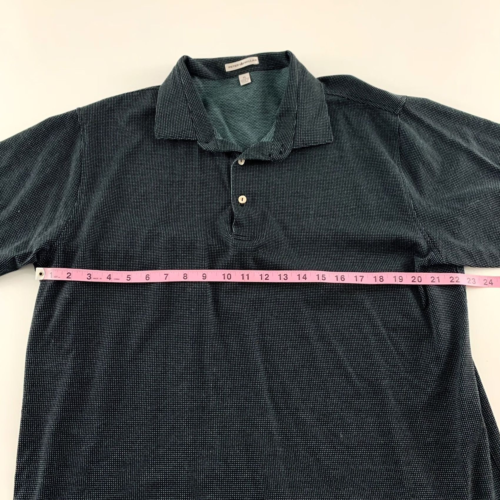 Peter Millar Peter Millar Short Sleeve Golf Polo Shirt Men's XL Black Teal 100% Cotton Button-Up Sports Summer Comfort Regular Knit Shirt Size US XL / EU 56 / 4 - 5 Thumbnail