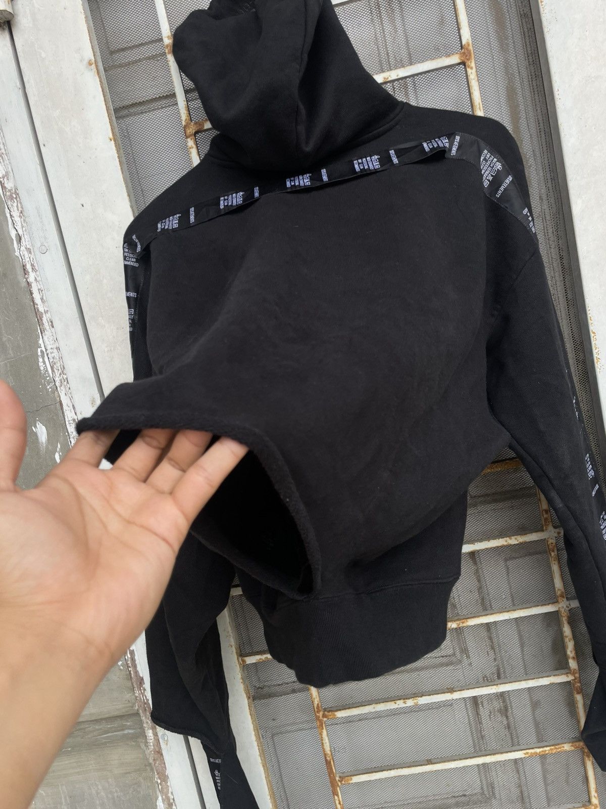 vetements hooded sweatshirt with ribbons