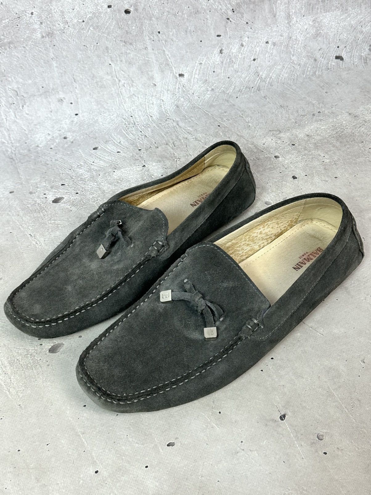 Balmain Balmain Paris Suede Grey Men’s Moccasin Shoes Size US 11 / EU 44 - 1 Thumbnail