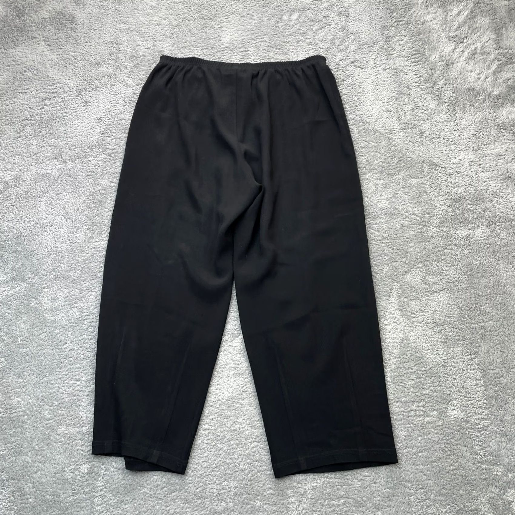 Vintage Blanque Pants Womens 1 Black Cropped Wide Leg Pleated Elastic Waist Lagenlook Size 25" / US 0 / IT 36 - 2 Thumbnail