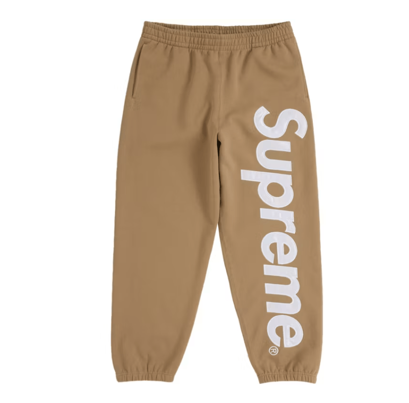 Supreme Supreme Satin Applique Sweatpant Brown (M) Size US 34 / EU 50 - 1 Thumbnail