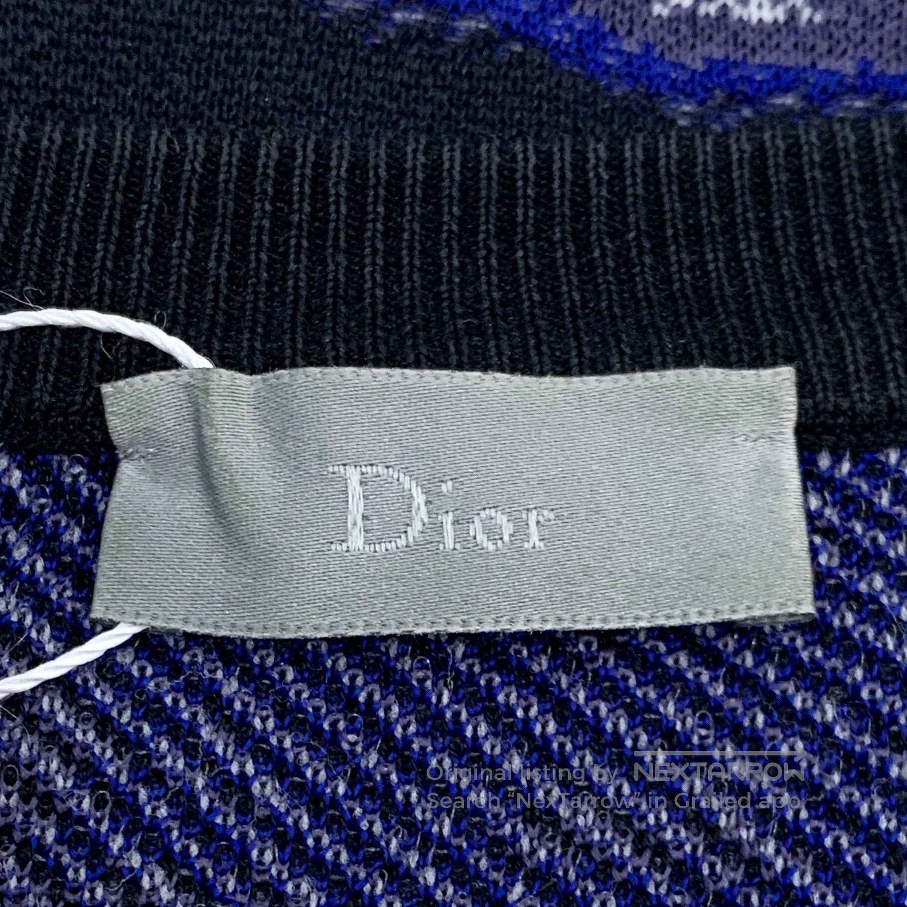 Dior blue black tie-dye knit sweater. Size US M / EU 48-50 / 2 - 5 Thumbnail