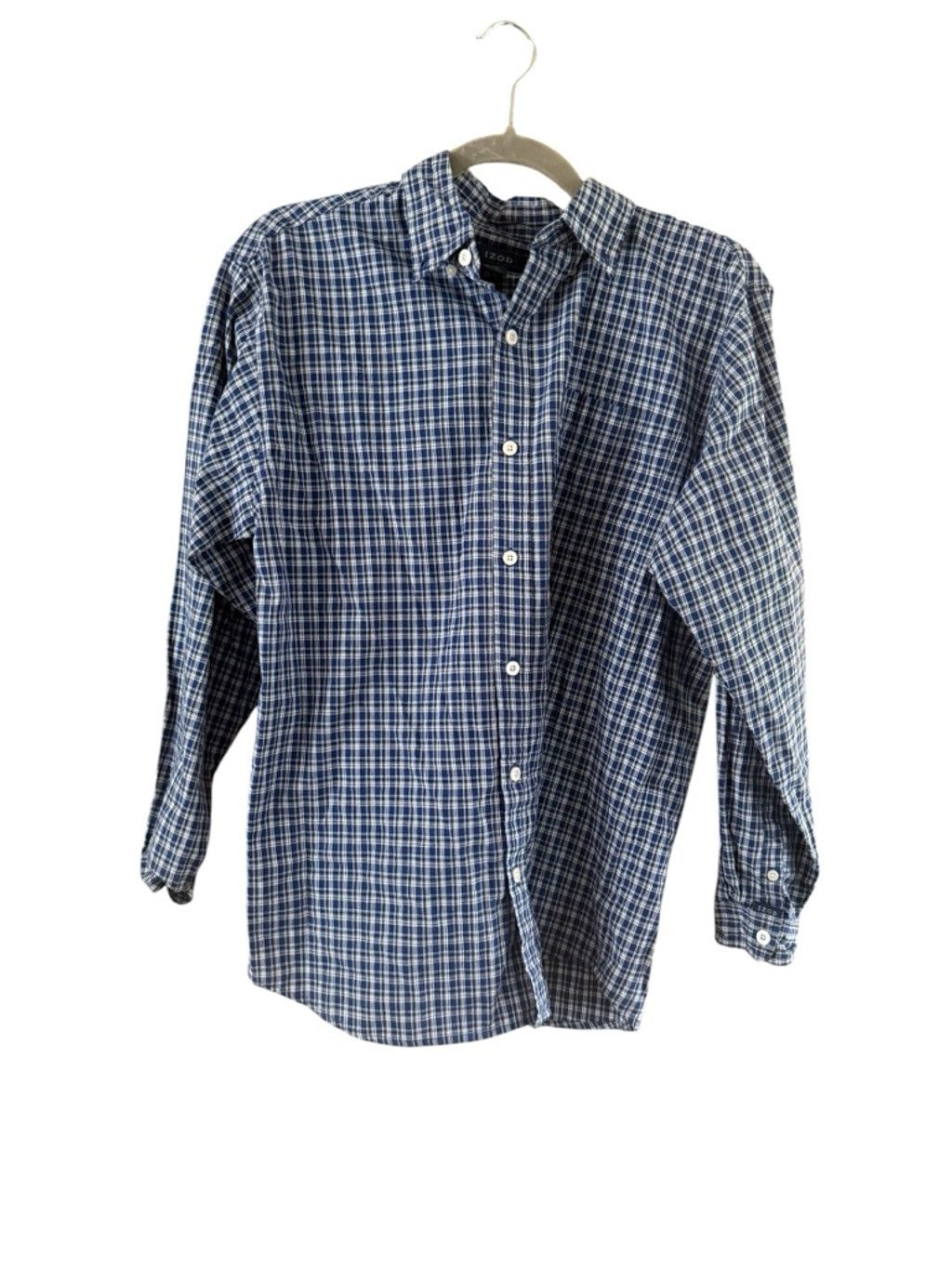Izod Men's IZOD Blue White Plaid Casual Button Down Shirt XL Size US XL / EU 56 / 4 - 7 Thumbnail