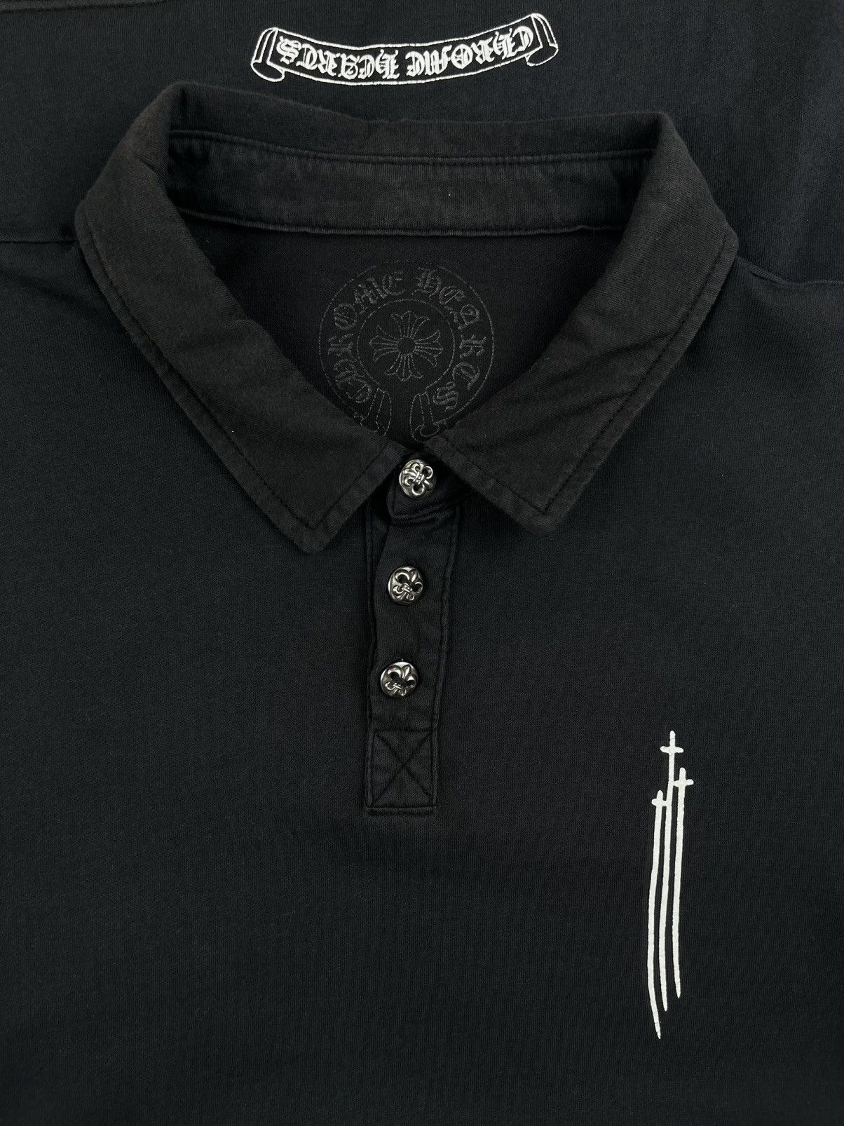 Chrome Hearts Chrome Hearts RS3 Triple Cross Silver Longsleeve Polo Shirt Size US L / EU 52-54 / 3 - 3 Thumbnail
