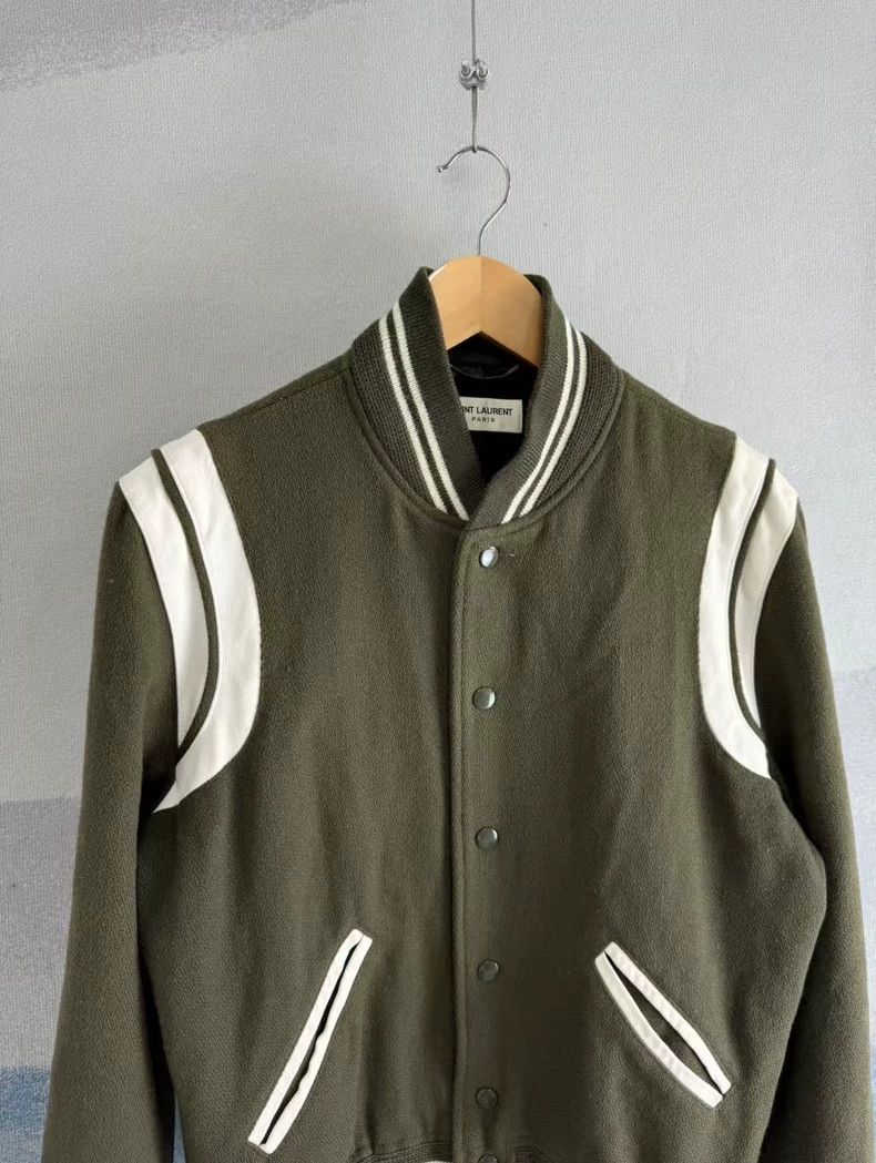 Saint Laurent Paris Saint Laurent ParisOlive green patchwork wool Teddy jacket Size US M / EU 48-50 / 2 - 2 Thumbnail