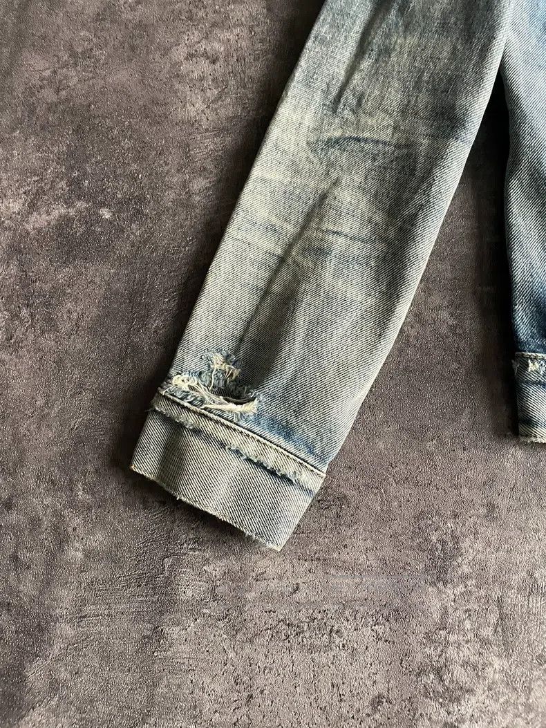 Saint Laurent Paris Saint Laurent Paris Ripped and Washed Studs Denim Jacket Size US XS / EU 42 / 0 - 4 Thumbnail