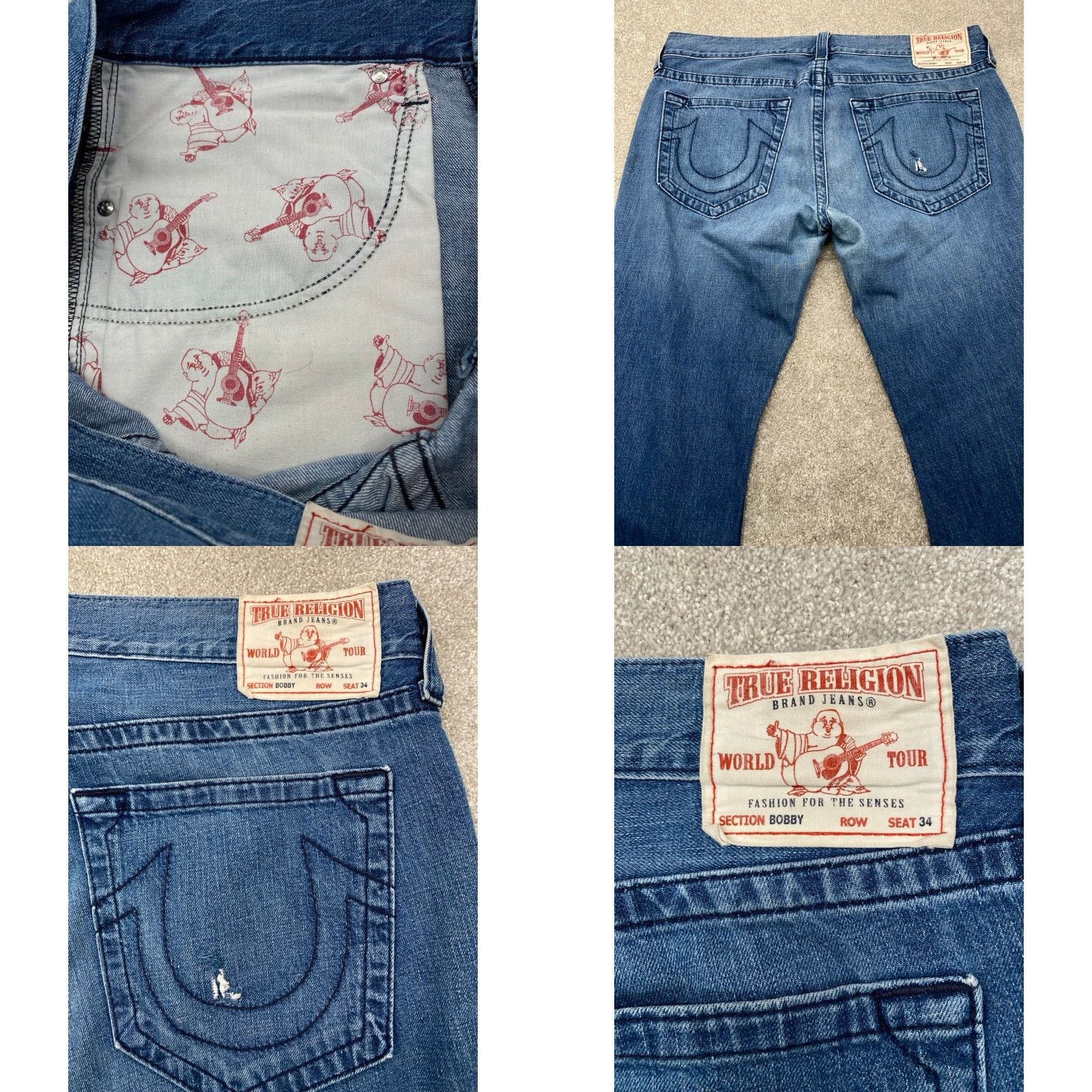 True Religion VINTAGE True Religion Bobby Jeans Bootcut 38x33 Blue Denim Distressed Mens Size US 38 / EU 54 - 8 Thumbnail