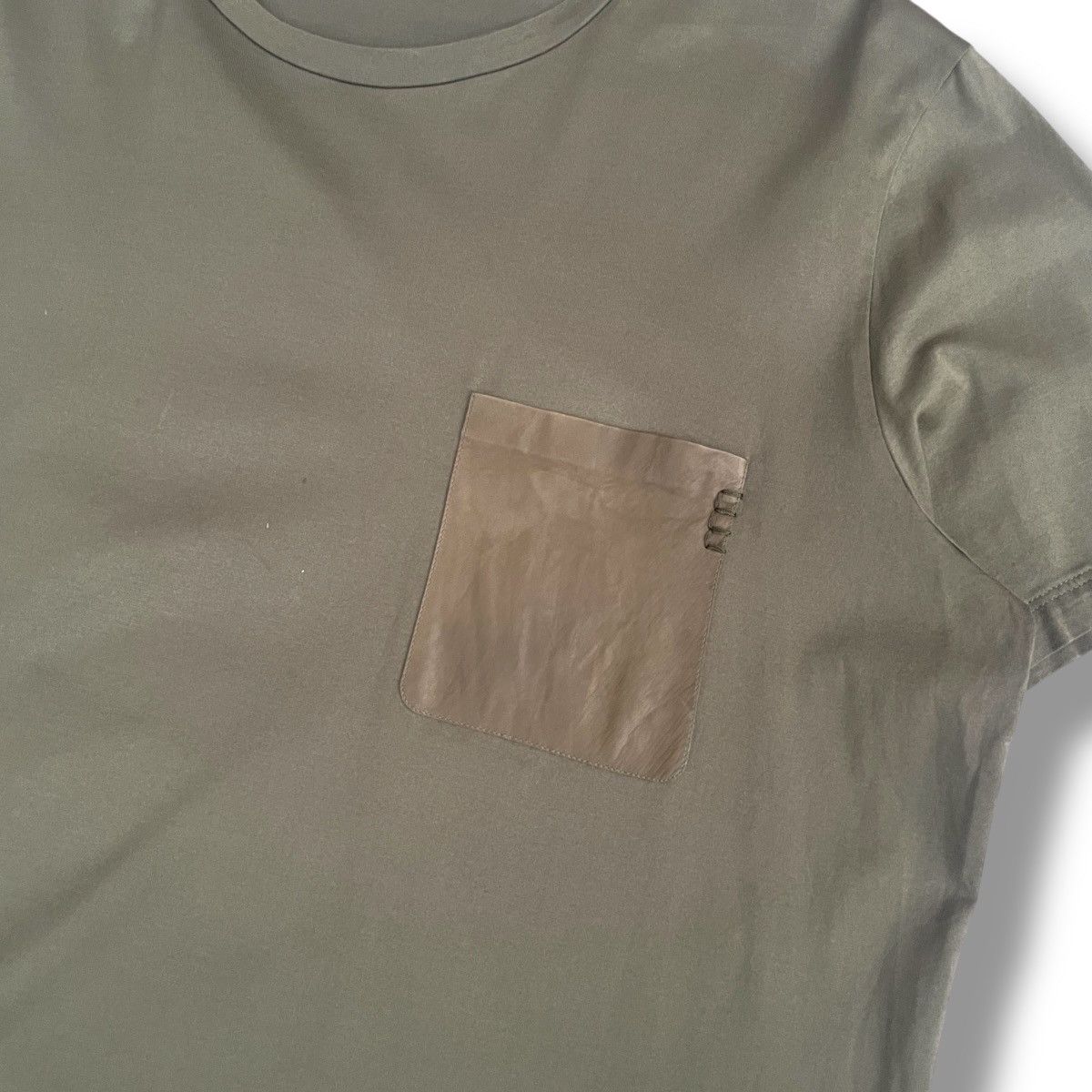 Berluti Berluti Calfskin Leather Pocket Olive Green Shirt Size US XXL / EU 58 / 5 - 2 Thumbnail