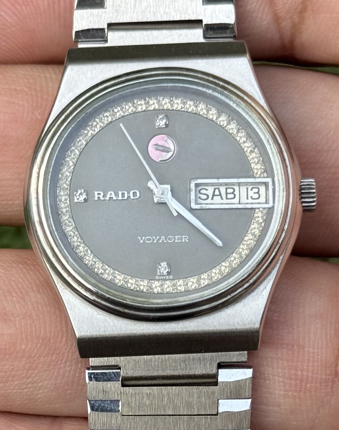 Rado Voyager Automatic Swiss Made Day Date Watch in Grey, Men's (Size 32)