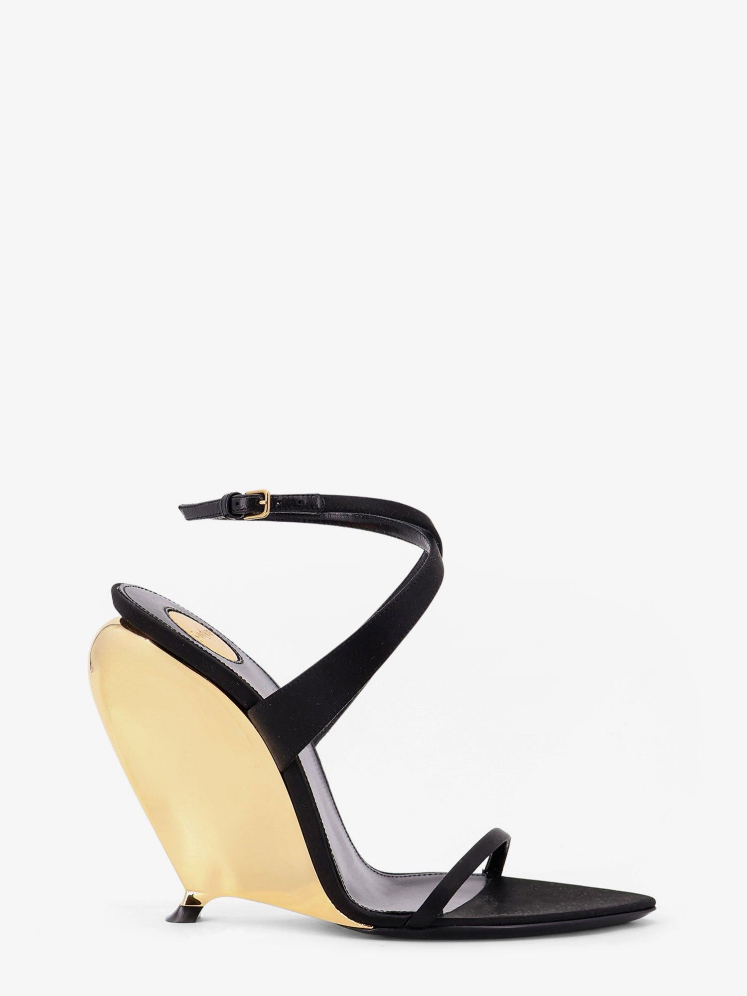 YVES Saint Laurent Tallulah 110 Satin Sandals With Sculptural Wedge Heel Shoes It 36, Women's