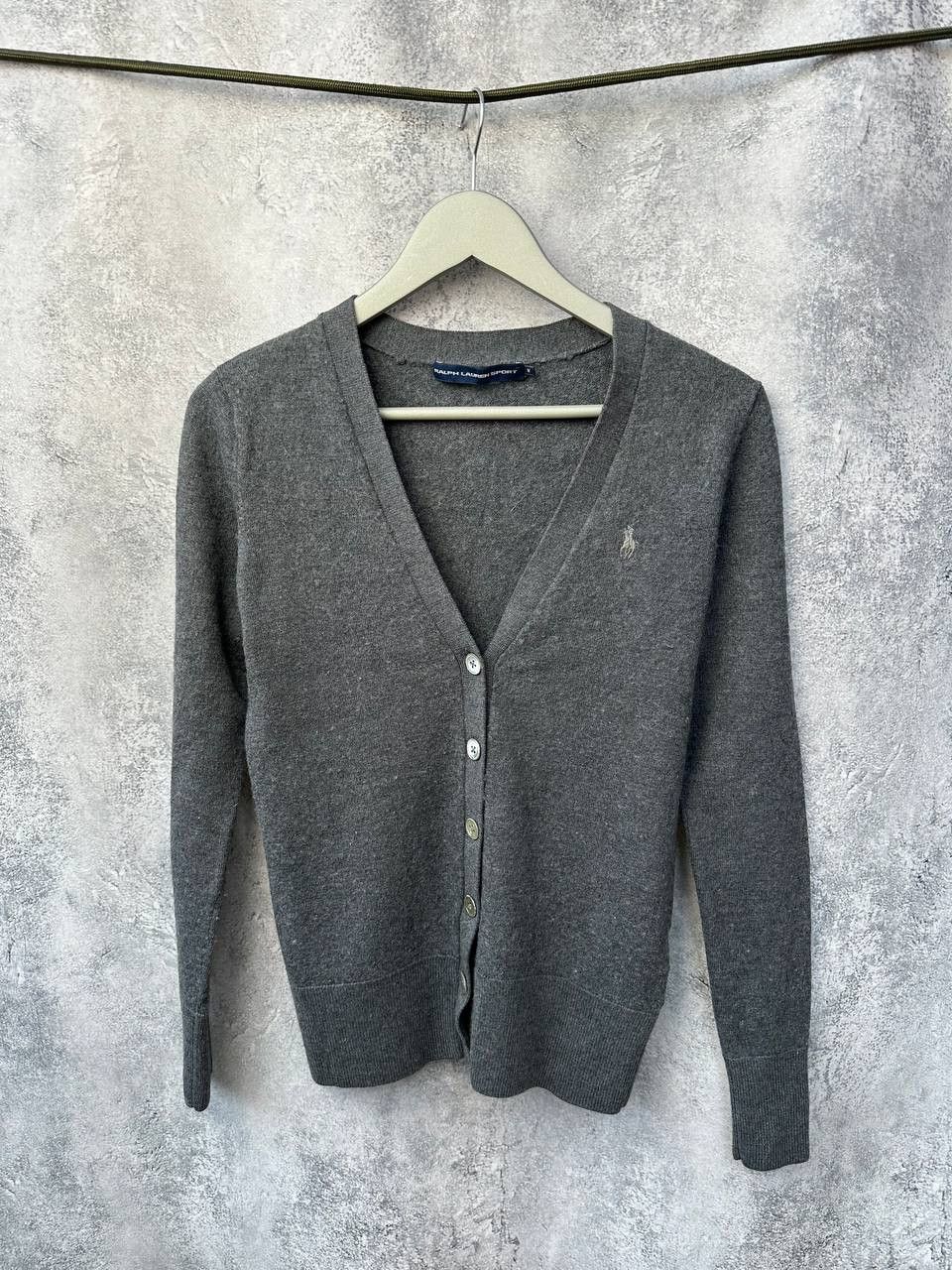 Ralph Lauren Sport × Vintage Ralph Lauren Sport Wool Cardigan Vintage Gray Long Sleeve Size M / US 6-8 / IT 42-44 - 2 Thumbnail