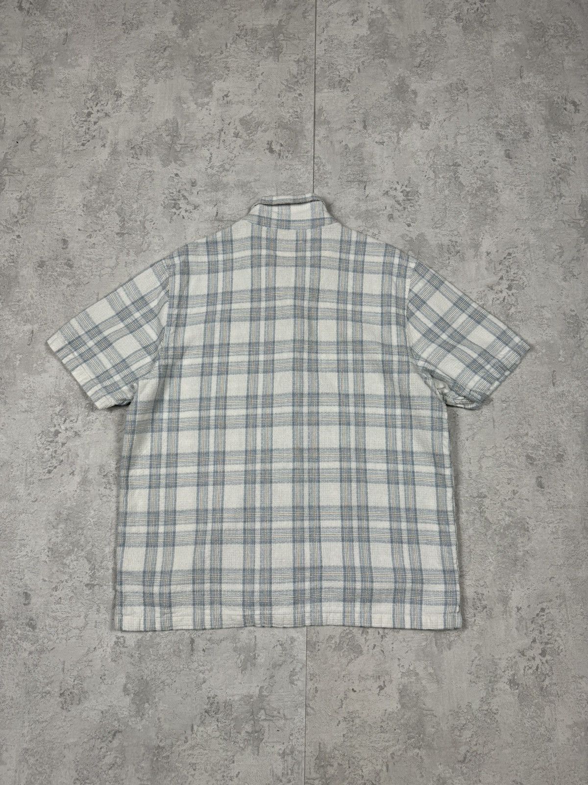 Folk Folk Linen Blend Plaid Short Sleeve Shirt Size XL Blue White Size US XL / EU 56 / 4 - 6 Thumbnail