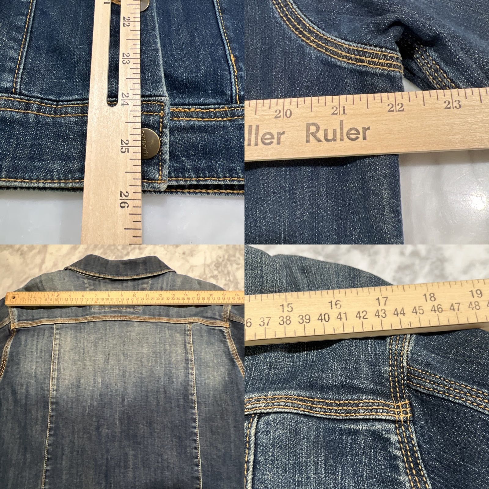 Carhartt Carhartt Denim Trucker Jacket Women’s XL 16-18 Button Up Zip Pockets Stretch Blended Cotton Denim Blue Vintage No N/A Size XL / US 12-14 / IT 48-50 - 9 Thumbnail