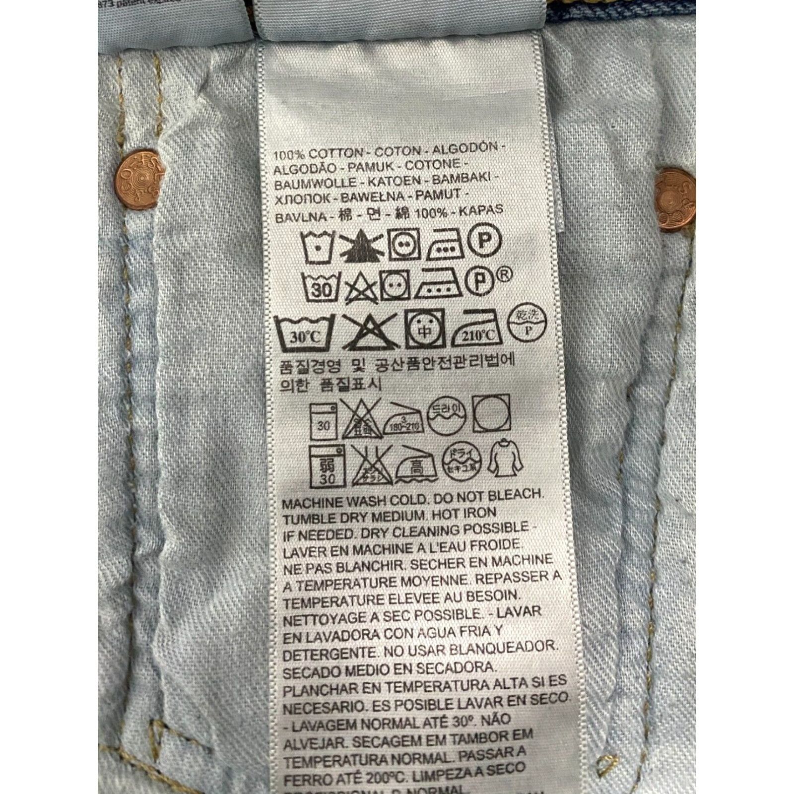 Levi's Levi's 501 Jeans Men Regular Straight Denim Blue 36x32 Button Fly 5-Pocket WC: Levi's Logo Cotton Denim Rise High Size US 36 / EU 52 - 6 Thumbnail