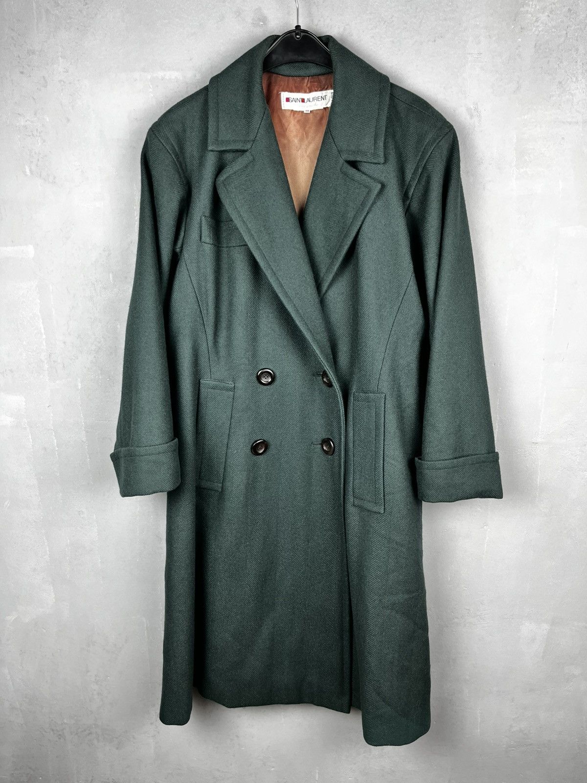 Yves Saint Laurent saint laurent gren coat vintage 80s Size S / US 4 / IT 40 - 1 Thumbnail