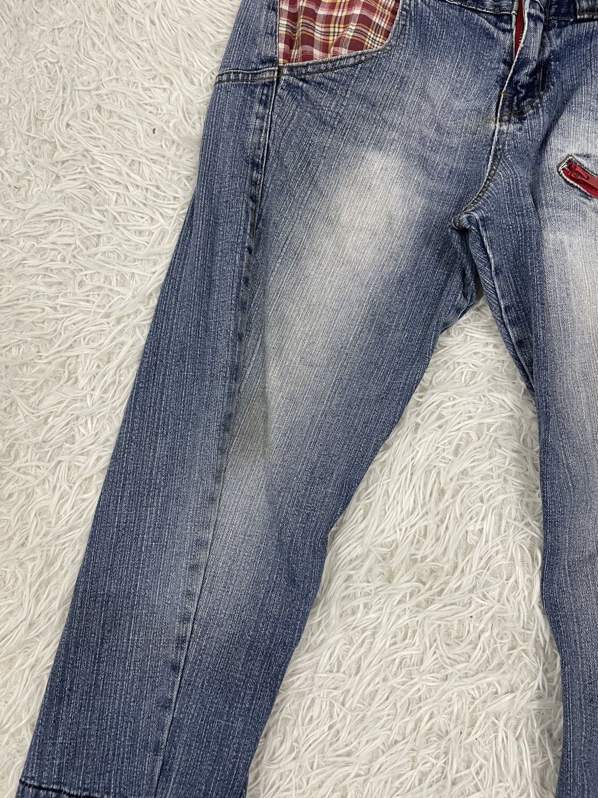 Japanese Brand B-S Complexity Gingham Dual Waist Jeans Pant Size US 31 - 4 Thumbnail