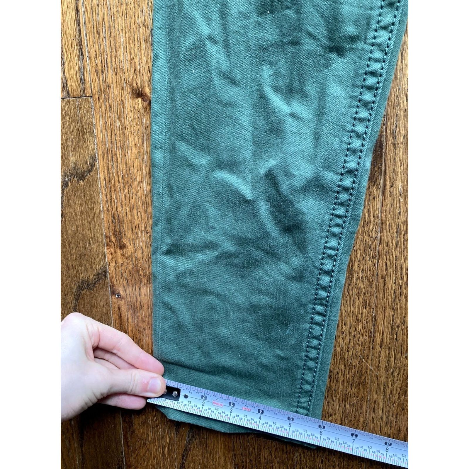 Miss Me Miss Me Jeans Womens Size 29 Hunter Green Skinny Embroidered Stretch Mid Rise Jeans Size 29" - 3 Thumbnail