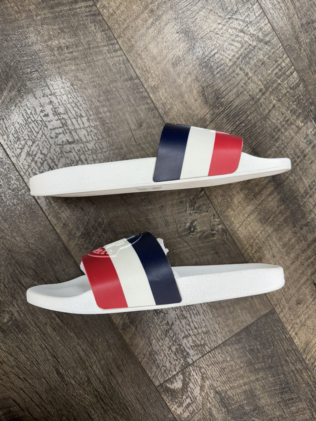 Moncler Rubber Basile Striped Slides White (46) Size US 13 / EU 46 - 5 Thumbnail