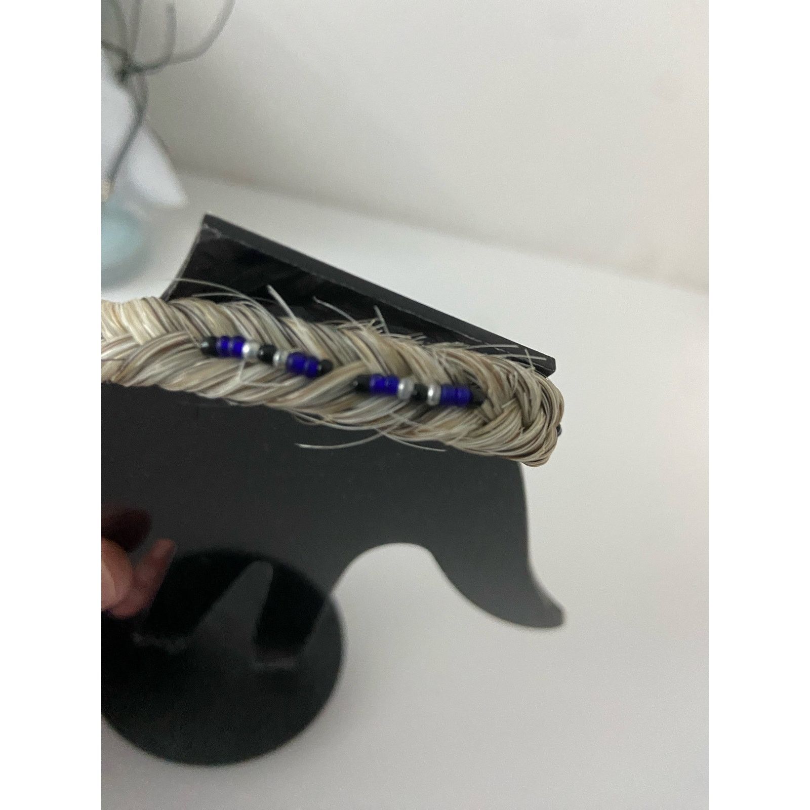 Other Chevron horse hair bracelet with blue beads Size ONE SIZE - 4 Thumbnail